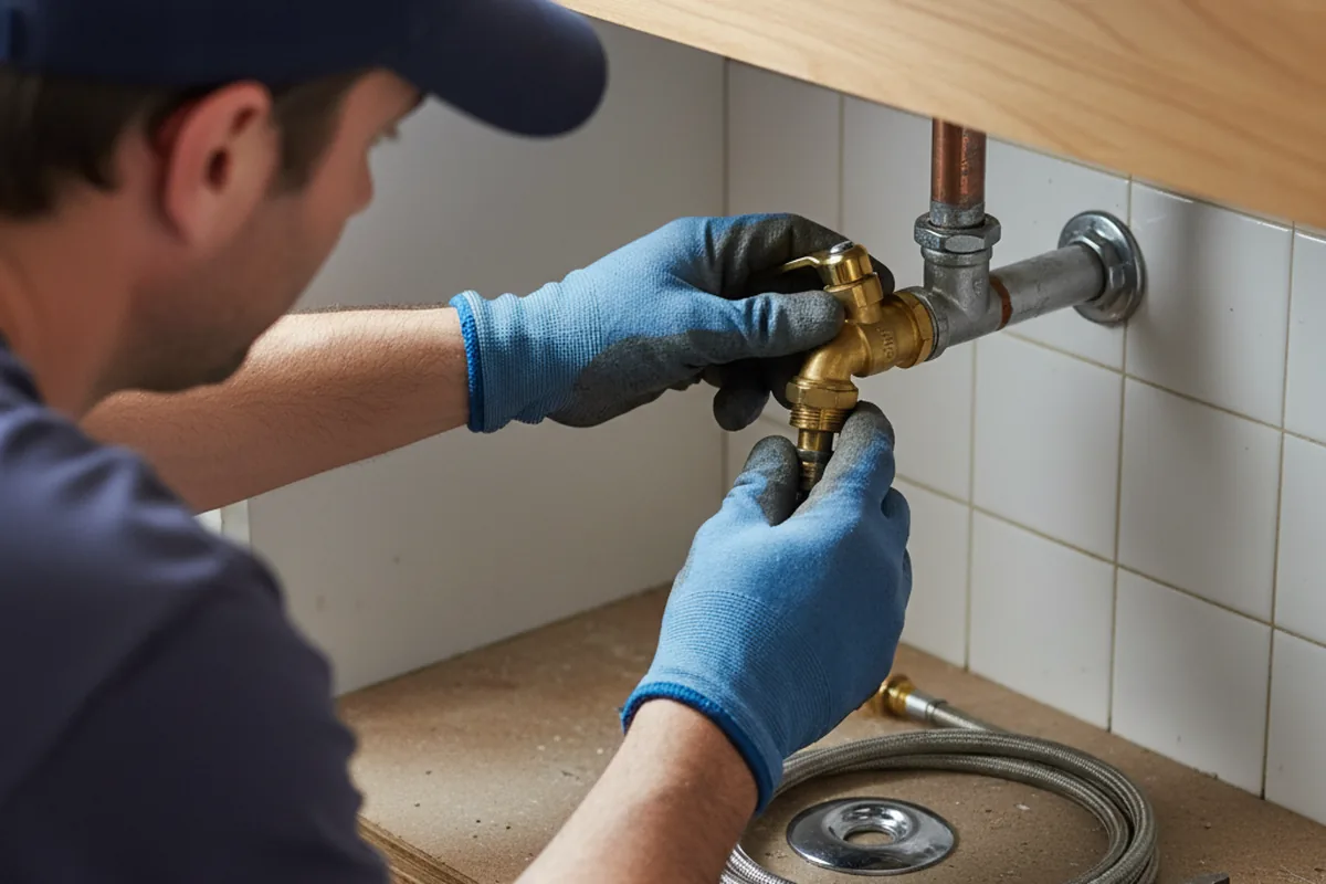 Shutoff valve and fitting work during Burst Pipe Repair in Camp Verde